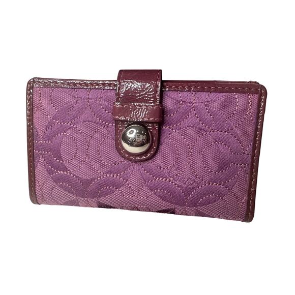 Coach Gramercy Op Art Embroidered Card Wallet Purple / Lilac - Picture 1 of 10